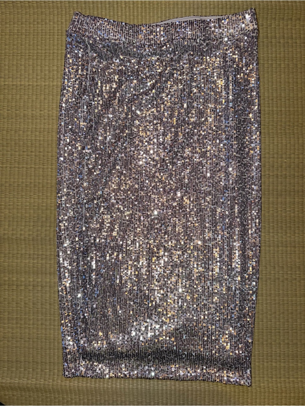 Rachel Zoe Silver Sequin Pencil Skirt